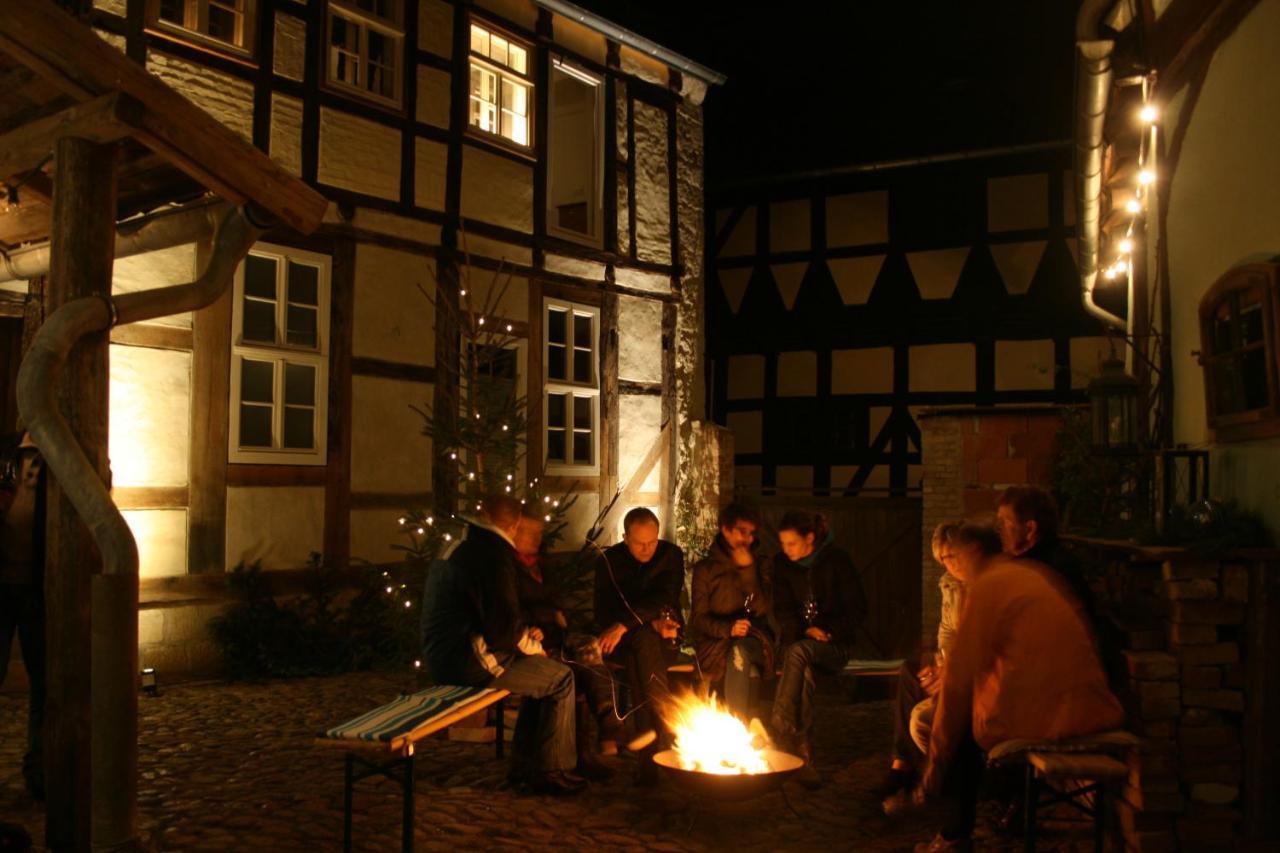 Himmlischer Hof - Juwel Von 1477, Terrasse, Kamin, P, Oeko, Denkmal 奎德林堡 外观 照片